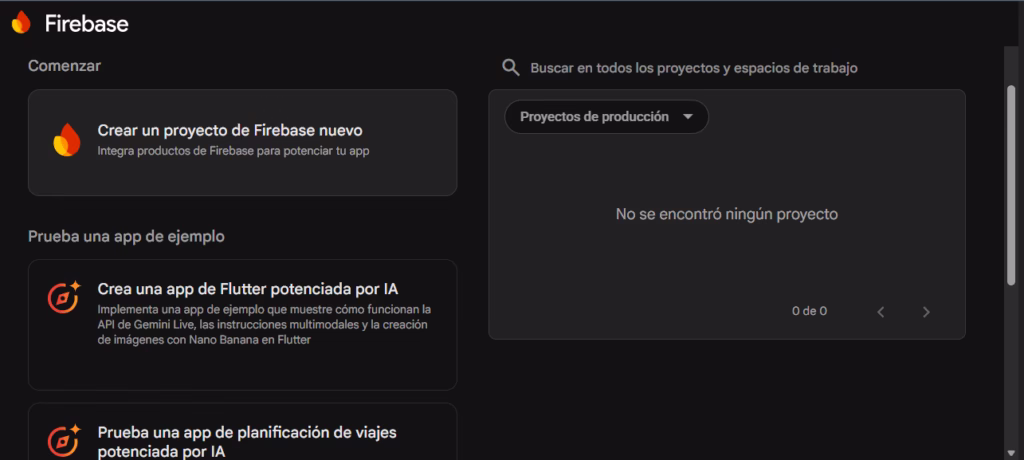 firebase console es